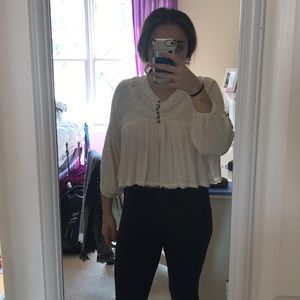 💛Cropped cream blouse💛